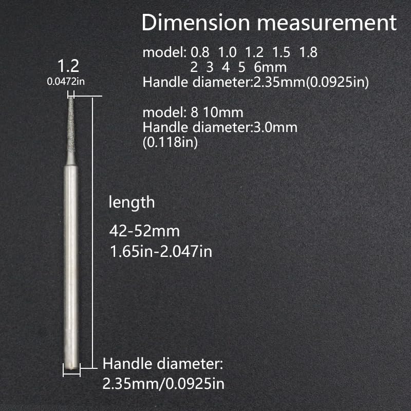 B Needle Jade Carved Grinding Head Round Grinder Round Toe Cone Diamond Emerald Agate Raw Stone Rubbing Peel and Grinder