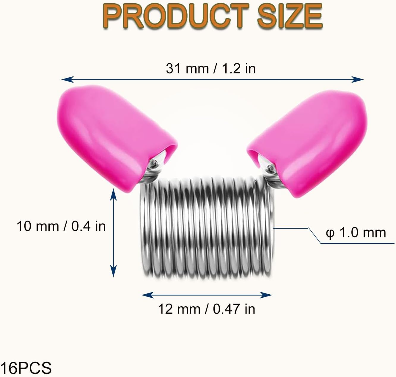 Hanyoung Bead Stoppers for Jewelry Making, 10 Pcs Spring Bead Clamps with Red and Pink Handles, for Necklace/Bracelet Making Creative Bead Line End to Prevent Beads from Falling (10)