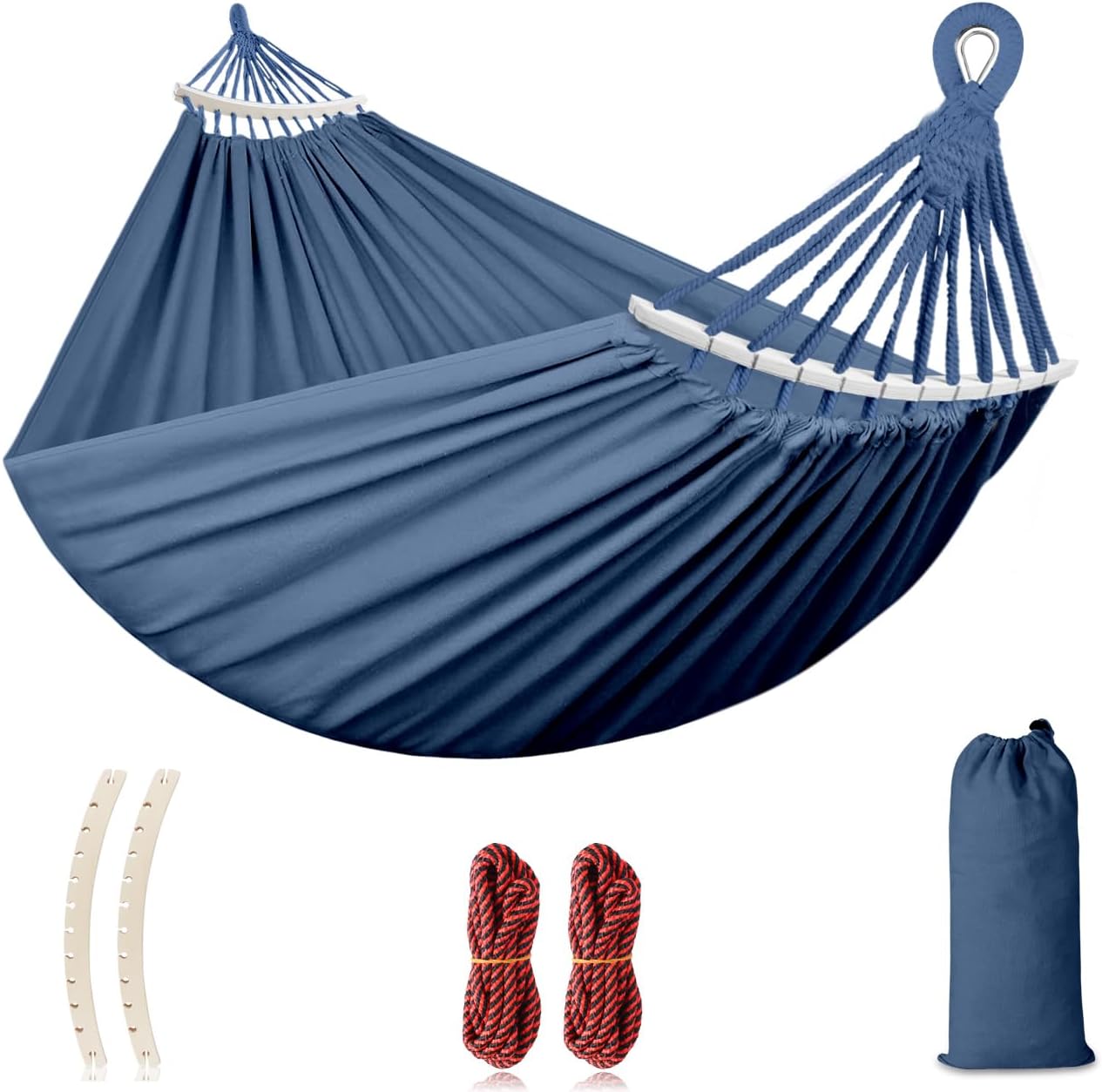 MOSFiATA 285x155cm Hammock with Spreader Bars, Camping Hammock Outdoor