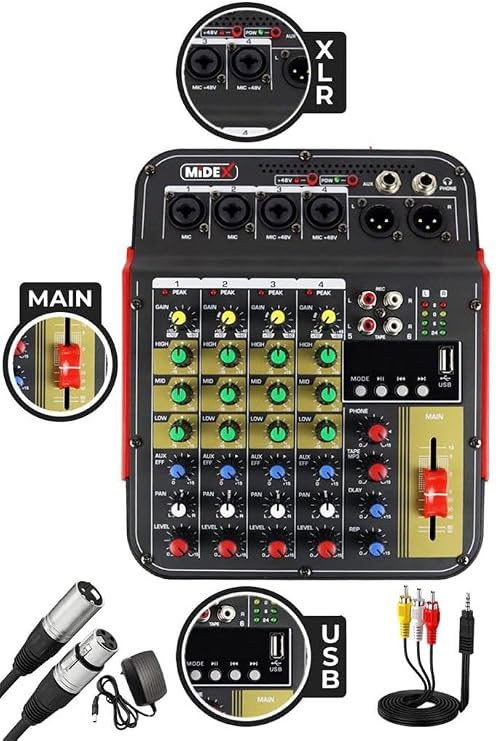 Lastvoice Rec Package-3 Studio Recording Package MX-2020 Microphone Phantom Mixer Headphone Stand Filter