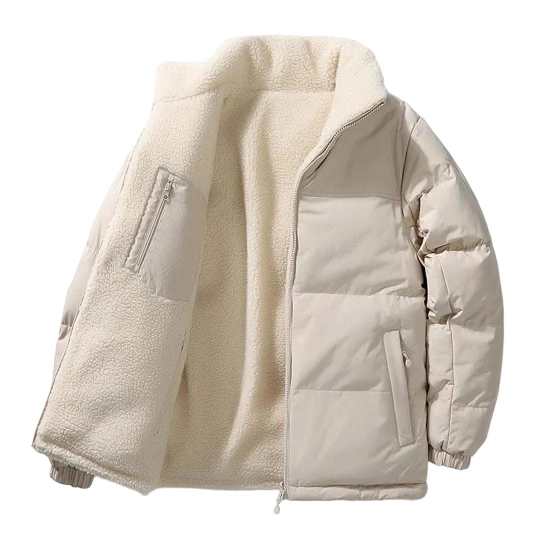 Veste en coton réversible homme veste unisexe chaude vêtement hiver