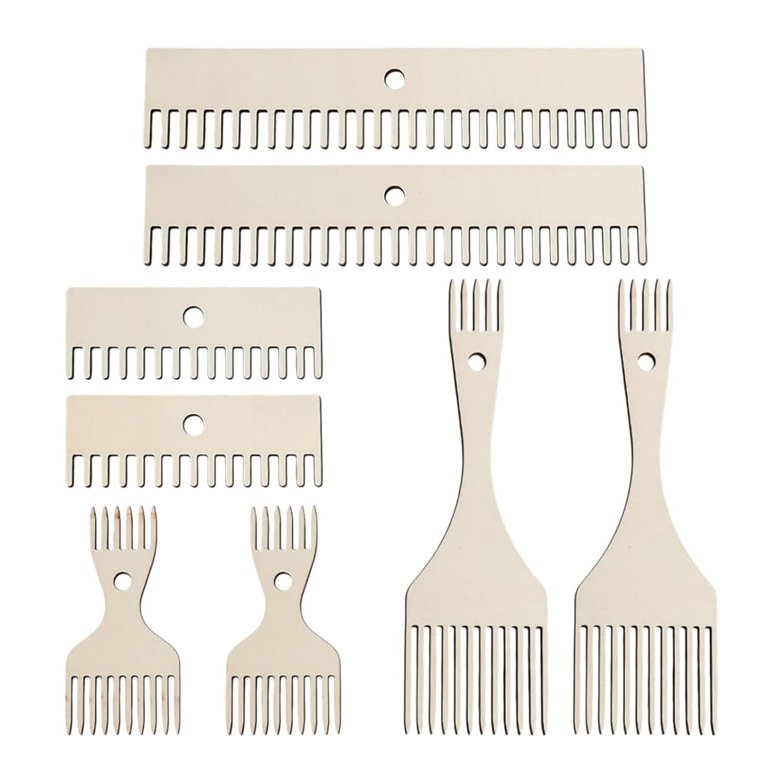 TRENDIVIBE Wood Weaving Loom Comb Kit Woven Making Crafts for Placemat Sweater Beginner-image-11