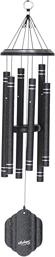 Arabesque by Wind River - Campana de viento Onyx de 32 pulgadas para patio, patio trasero, jardín y decoración al aire libre (campanilla de