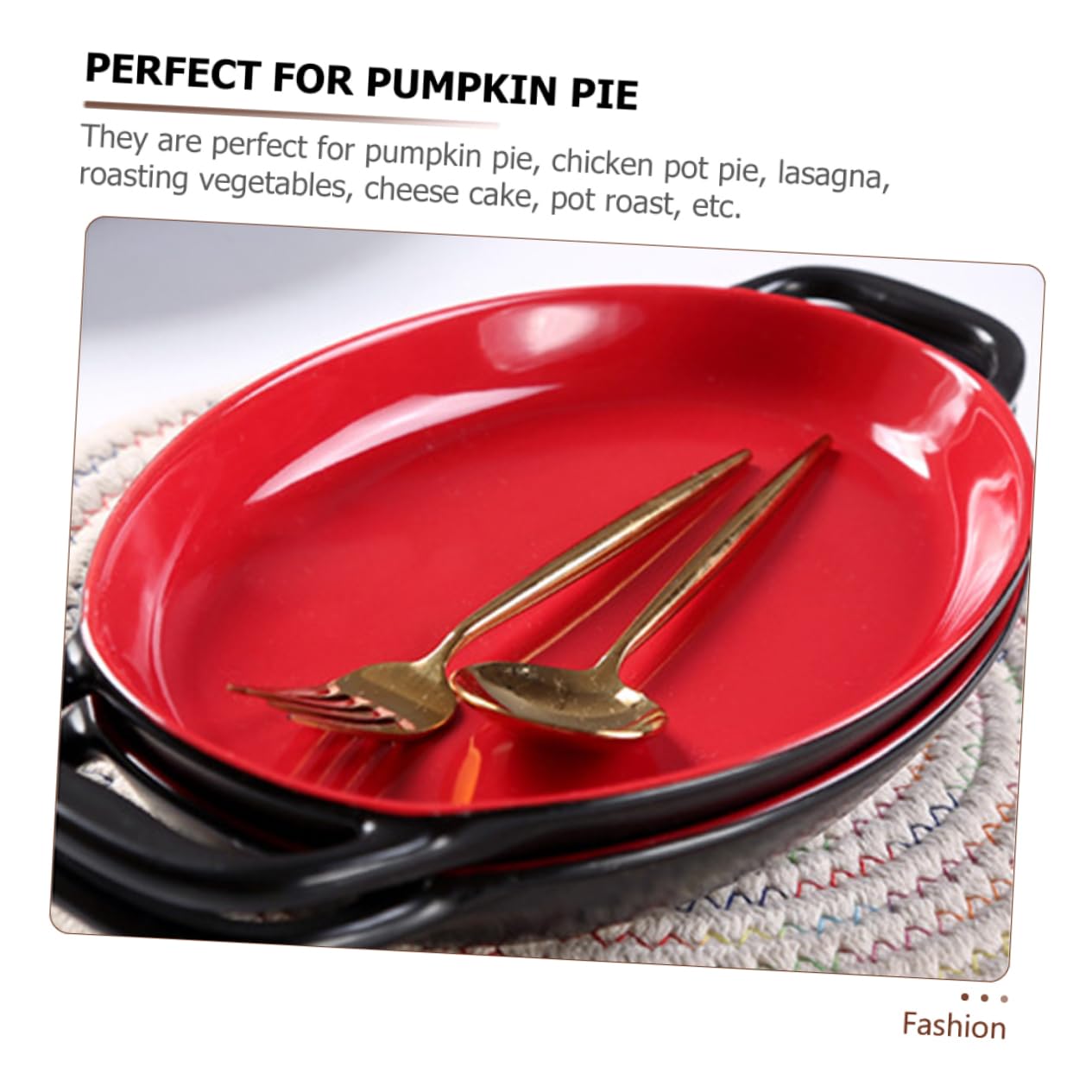 iplusmile 2 Piezas Bandeja de Cerámica para Hornear con Doble Asa Resistente al Calor Plato Decorativo para Asar para Lasaña Queso y Ensaladas Material Duradero y Antiadherente Diseño