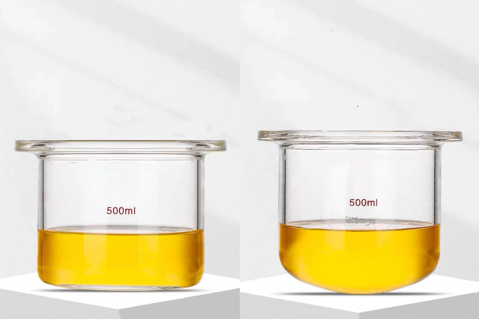Matraz de vidrio de alto contenido en borosilicato Matraz de reactor de vidrio de una sola capa abierto de 500 ml con fondo plano y redondo(Round Bottom)