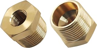 2pcs Brass Bushing Reducer, 1/2" NPT Male to 1/4" NPT Female | Hex Fitting Adapter, Pressure Gauges Pipe Fitting, Hard Line or Fixed Air Lines, DIY Enthusiasts