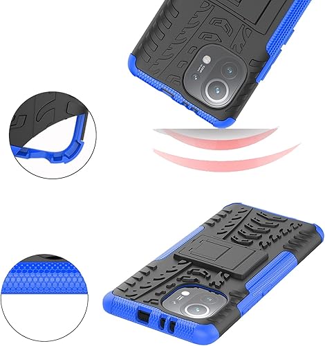 Miniatura 6 de Funda de teléfono para Xiaomi Mi 11 5G con cubierta protectora de pantalla de vidrio templado y soporte soporte delgado, duro, resistente, híbrido,
