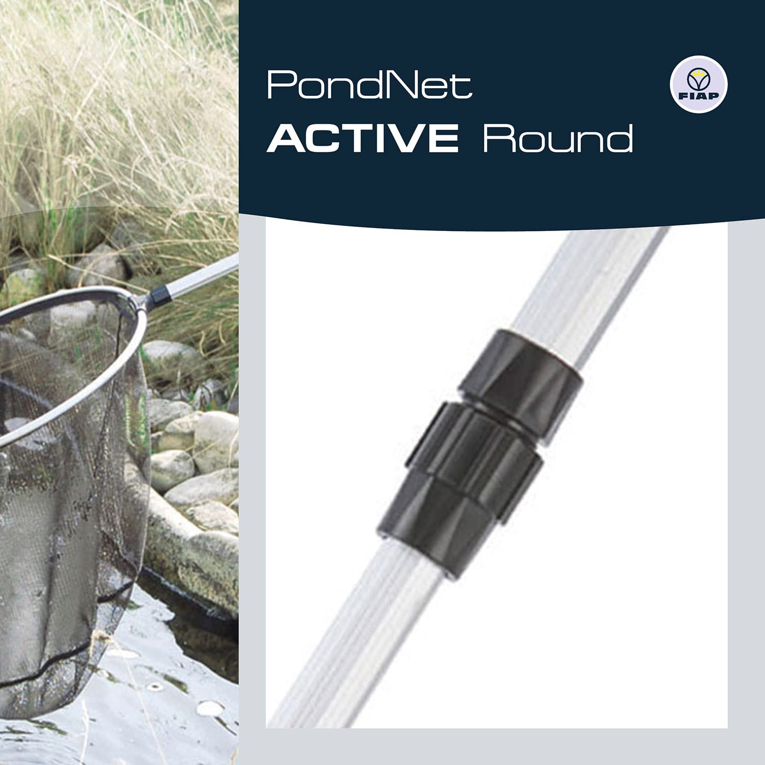 FIAP PondNet Active Round - d: 350 mm - Profi - Teichkescher - Kescher - Fischkescher - Teichzubehör - Zubehör - Teichreinigung - Reinigung - Gartenteich