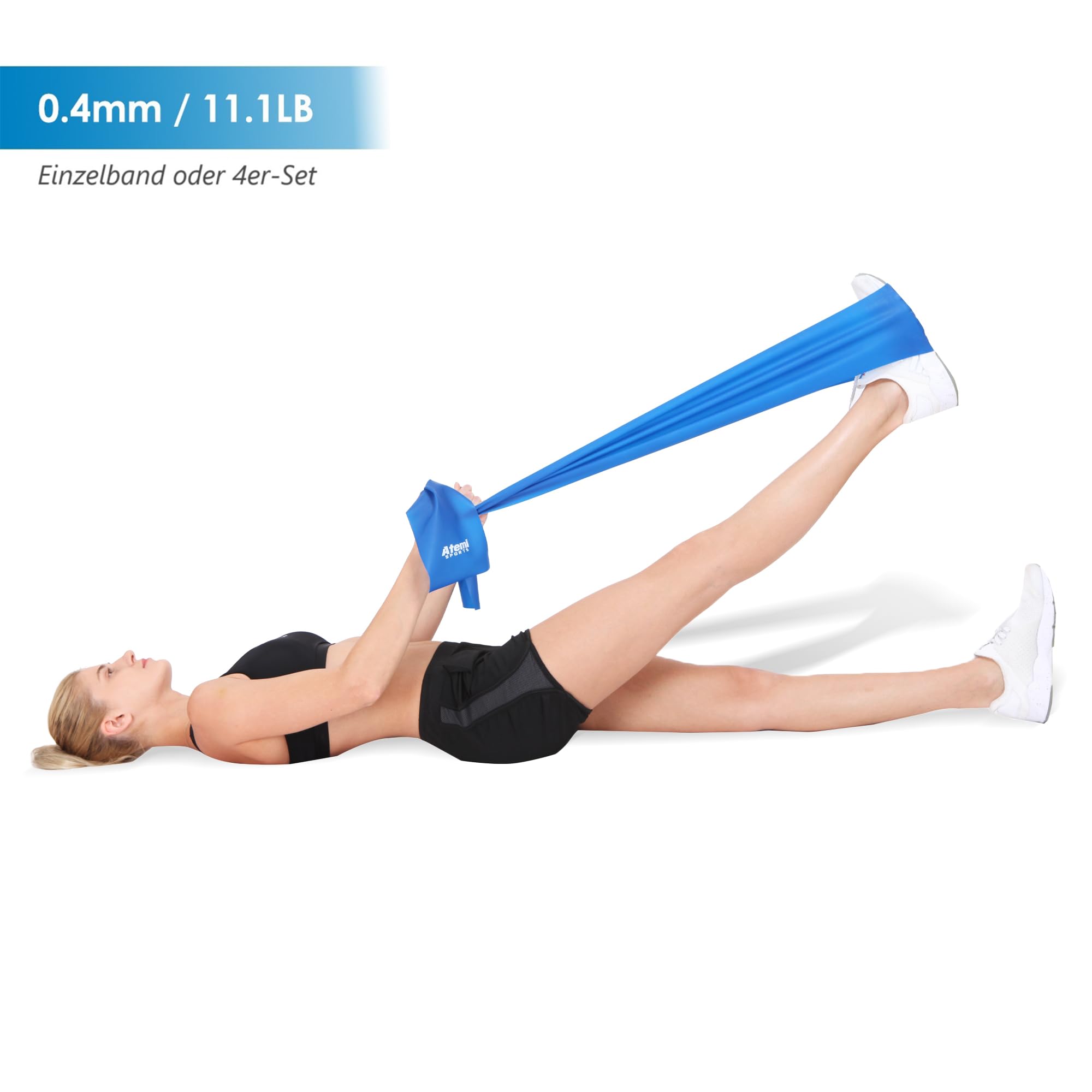 2 Fitnessbänder Mit Griffen - Figure 8 Resistance Band Bis 100kg Für Ganzkörper-Training