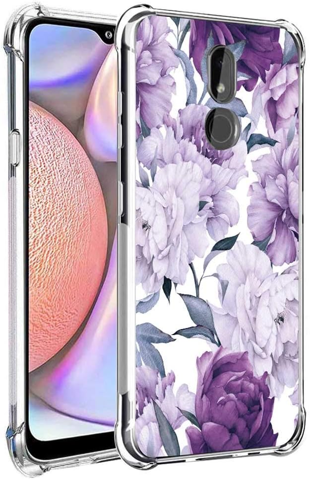 for Nokia 3V Case,Nokia 3.2 Case, Slim Flexible TPU Airbag Bumper Shock Absorption Rubber Soft Silicone Full Body Protective Case Cover Fit for Nokia 3V/Nokia 3 V (Purple Flower)