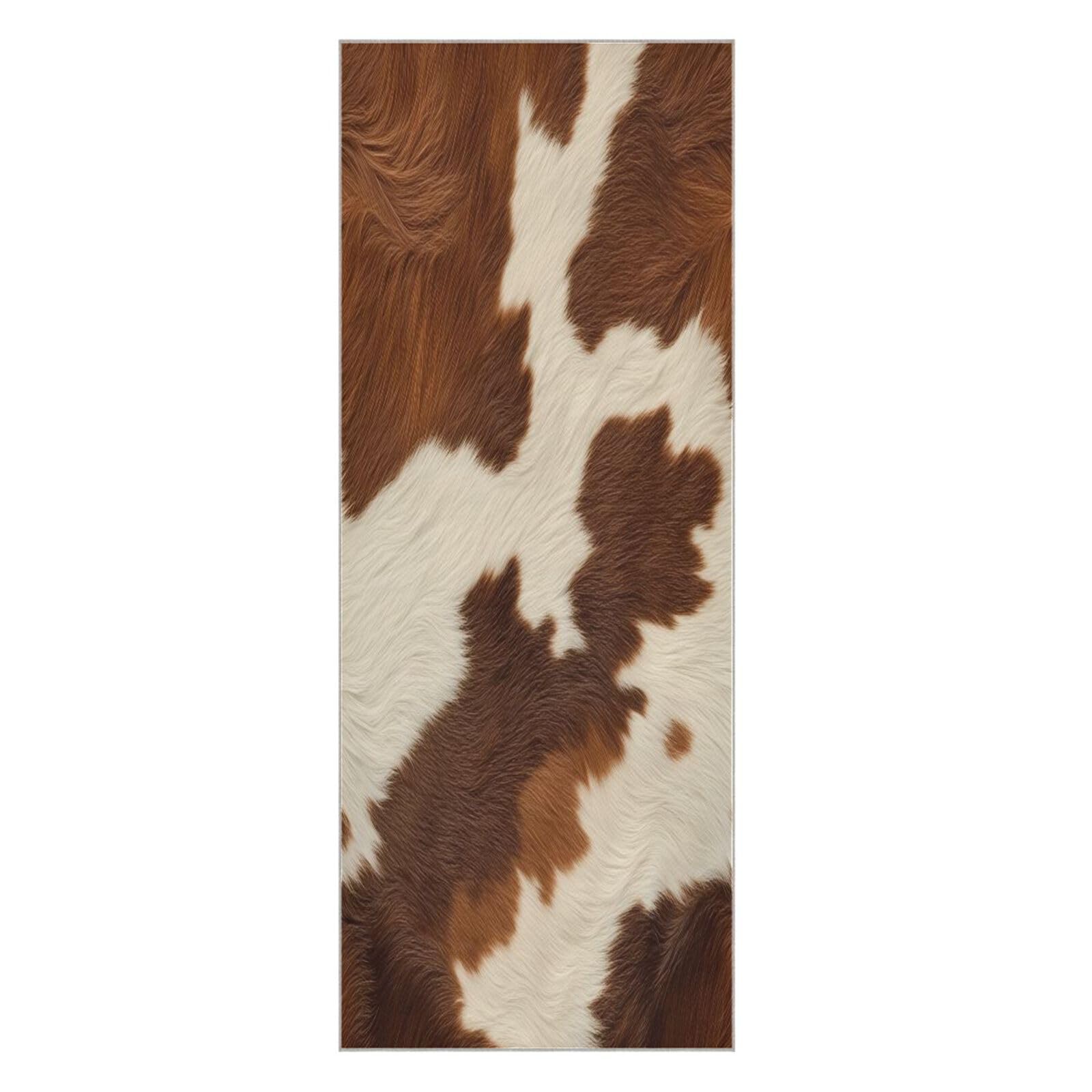 BURSTDDY Cow Print Hot Yoga Towel Absorbent Non Slip Yoga Mat Towel