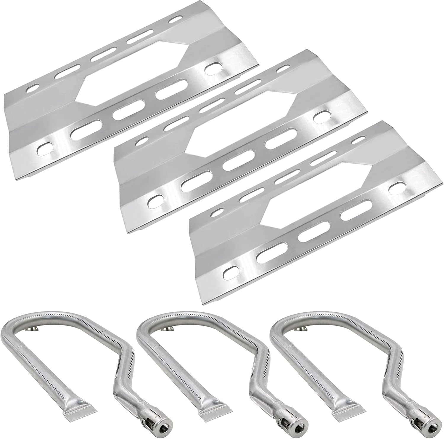 Grill Replacement Parts for Kirkland 720-0011 720-0108 720-0047-U BBQ Grills, Replacement Stainless Steel Burner Tube, Heat Plate Tent