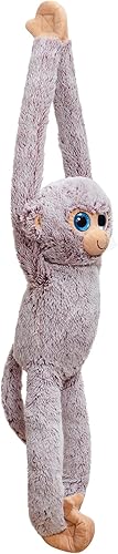 Miniatura 7 de Muñeco de mono colgante de peluche, lindo animal de peluche de regalo para niños, nietos, amigos y familiares, gris, 68.58 cm