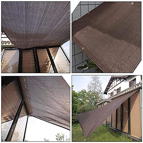 Filet d'ombrage rectangulaire marron HDPE 3m×6m avec oeillets