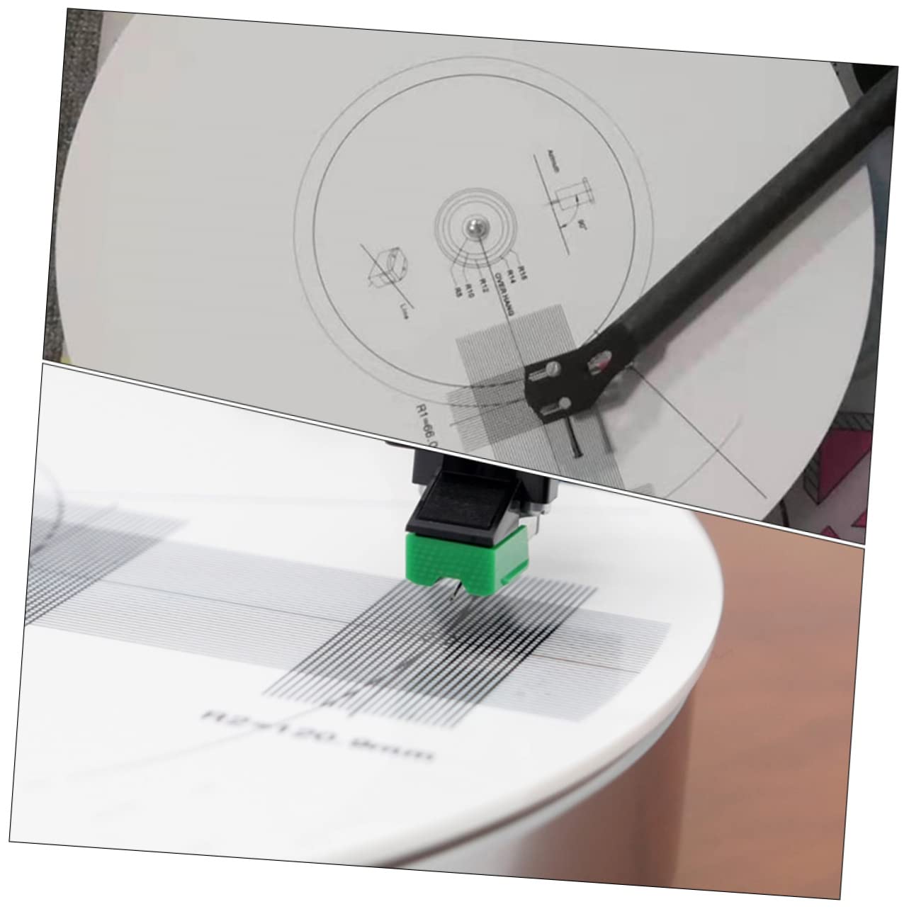 Piastra Calibrazione Puntina 3mm in Acrilico per Giradischi | Regolazione Angolo, Rilevazione Velocità, Accessorio Bianco per Teste Vinile, Regalo Housewarming