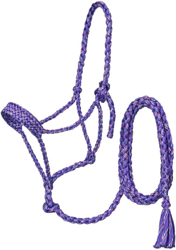 Tough 1 Premium Mule Tape Halter w.Lead Purple Fun