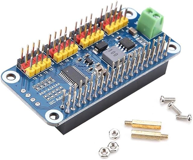 16 Channel 12-Bit PWM Servo Motor Driver Controller Board Module I2C Interface Control Steering Actuator Driver Board Steering Gear for Raspberry Pi,SG90,MG90S,MG996R