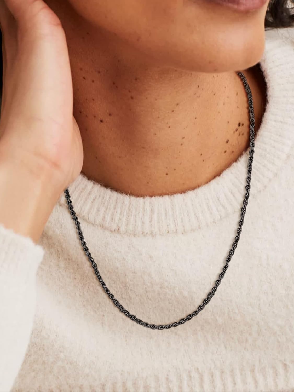 ChainsHouse Stainless Steel Rope Chain for Men Women Twisted Chain Necklace Silver Black Gold Plated Gift Jewelry Husband Boyfriend