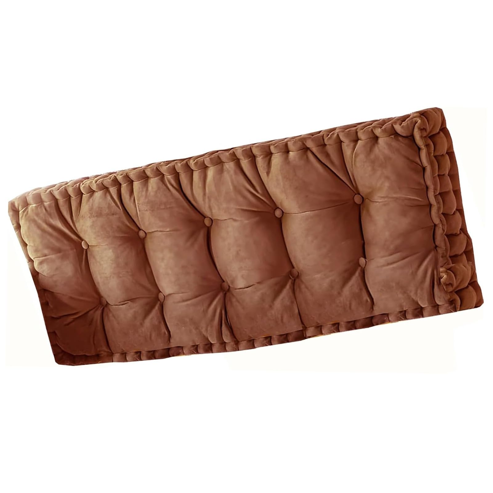 Coussin de banc marron 140x50 de rechange matelassé pour terrasse et canapé