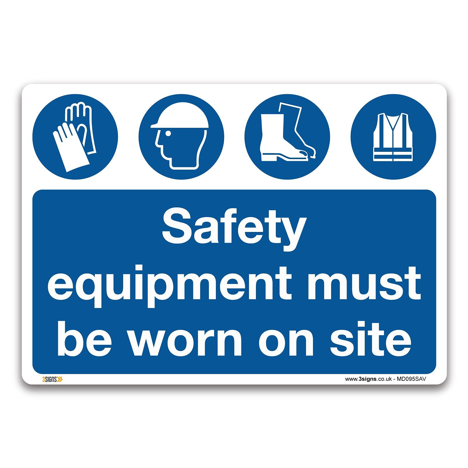 Buy Safety equipment must be worn on site, A3 420x297mm,Selfadhesive