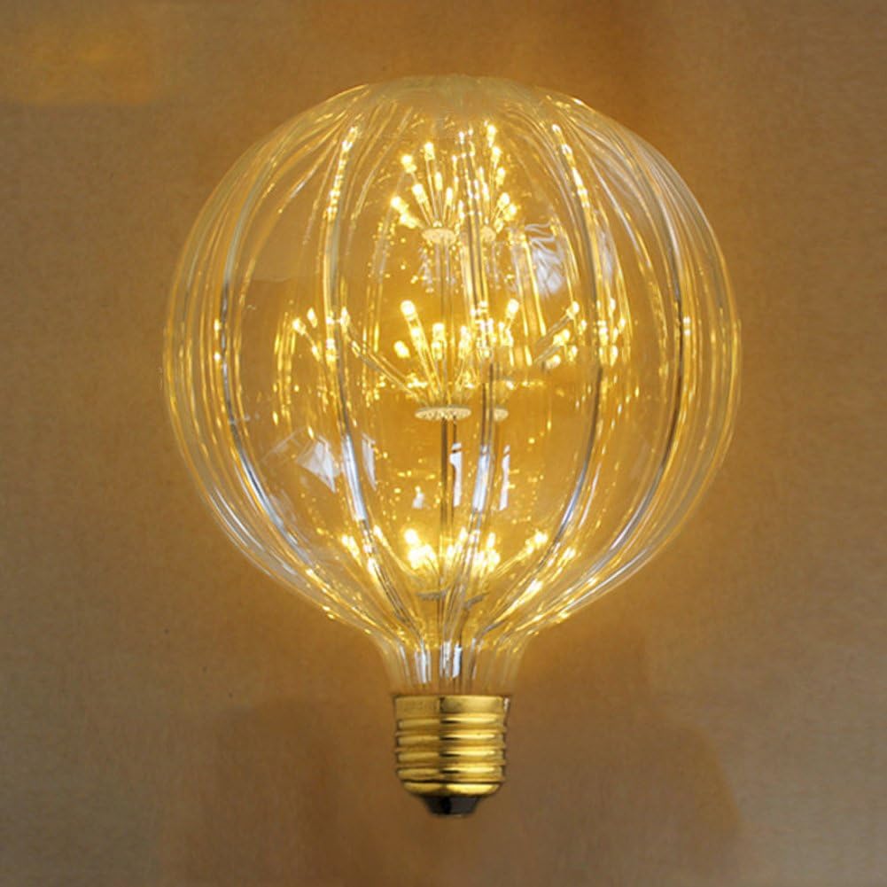 Decorative Light Bulbs,XinRong G150 Pumpkin Shaped AC220V 3W E27 Starry Sky LED Edison Light Bulb 2200K Firework Home Decor Christmas Lighting Lamp [Energy Class A++]