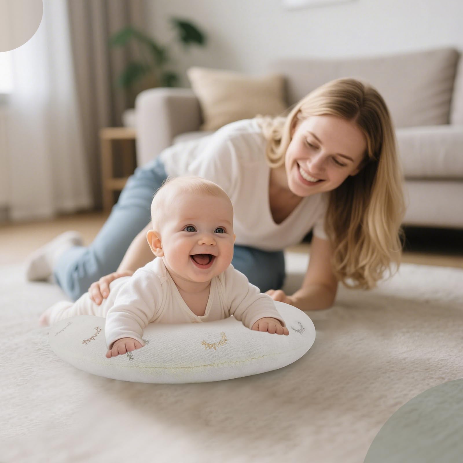 Amazon.com : 2-in-1 Tummy Time Cushion for Newborns,Soft Cotton