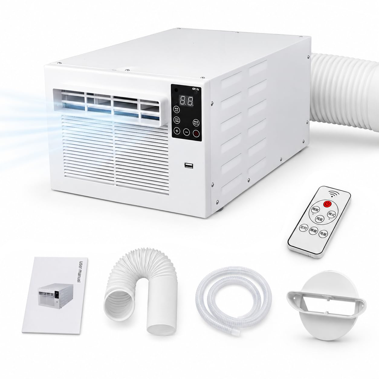 Hcauynn Multicolor Portable Air Conditioner 750W For 4M² Rooms, Exhaust Hose, For Bedrooms, Dorms, Home Offices