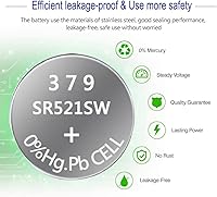 Vista 3 de Batería de reloj 379 SR521SW V379 de 1.5 V (10 unidades)
