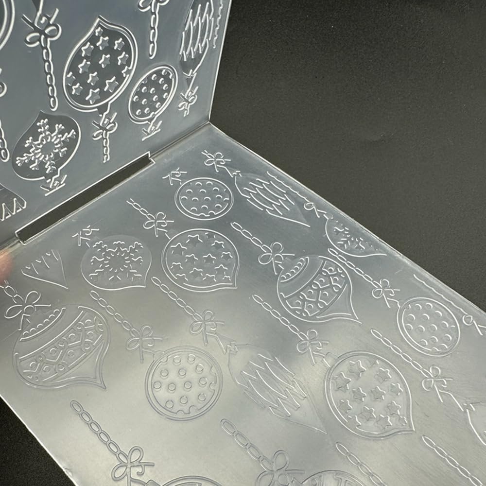 3D Plastic Embossing Folder Template Christmas Ball Bell Texture A6 Size for Card Making DIY Scrapbooking Paper Crafting Handmade Crafts Scrapbooking Arts Supplies Scrapbook Decor