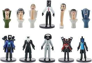 JOKBEN 12PCS Skibidi Toilet Figures Model Fun Ornaments Titan Speakerman Cameraman TV Man Emulate Game Doll Models PVC Material