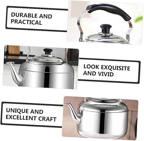 Miniatura 8 de Zerodeko Zumbando Hervidor de té para acampar, tetera hirviendo, botella de agua de metal, hervidor de agua de acero inoxidable, olla de hervidor de