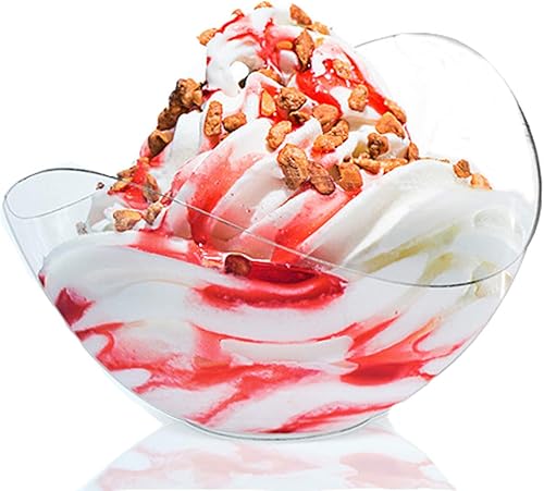 Miniatura 4 de Lawei 150 mini tazas de postre de 2 onzas, bolitas de plástico para postre, platos de postre para aperitivos, cuencos para servir aperitivos,