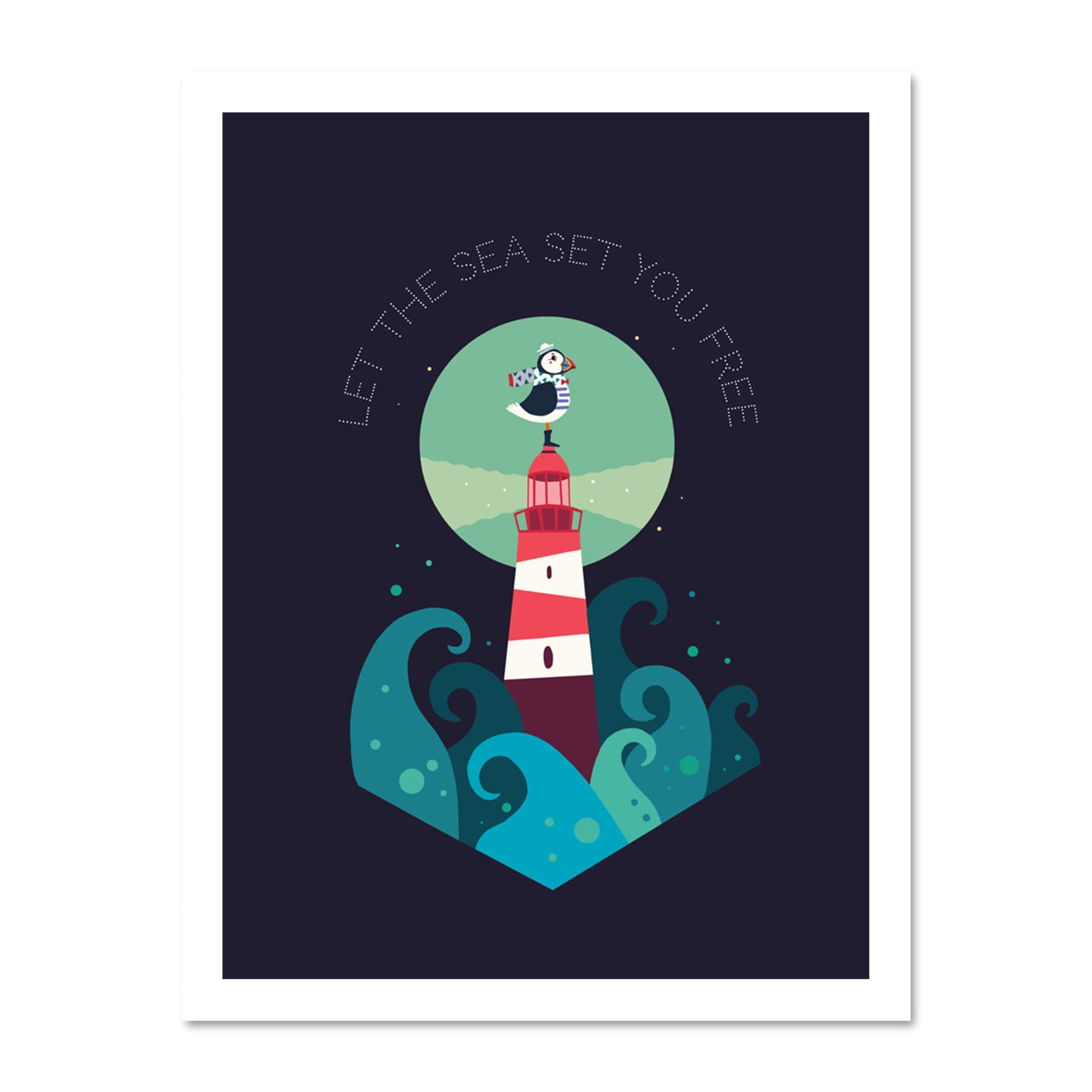 Wee Blue Coo Lighthouse Sea Free Large Framed Art Print Poster Wall Decor 18x24 inch