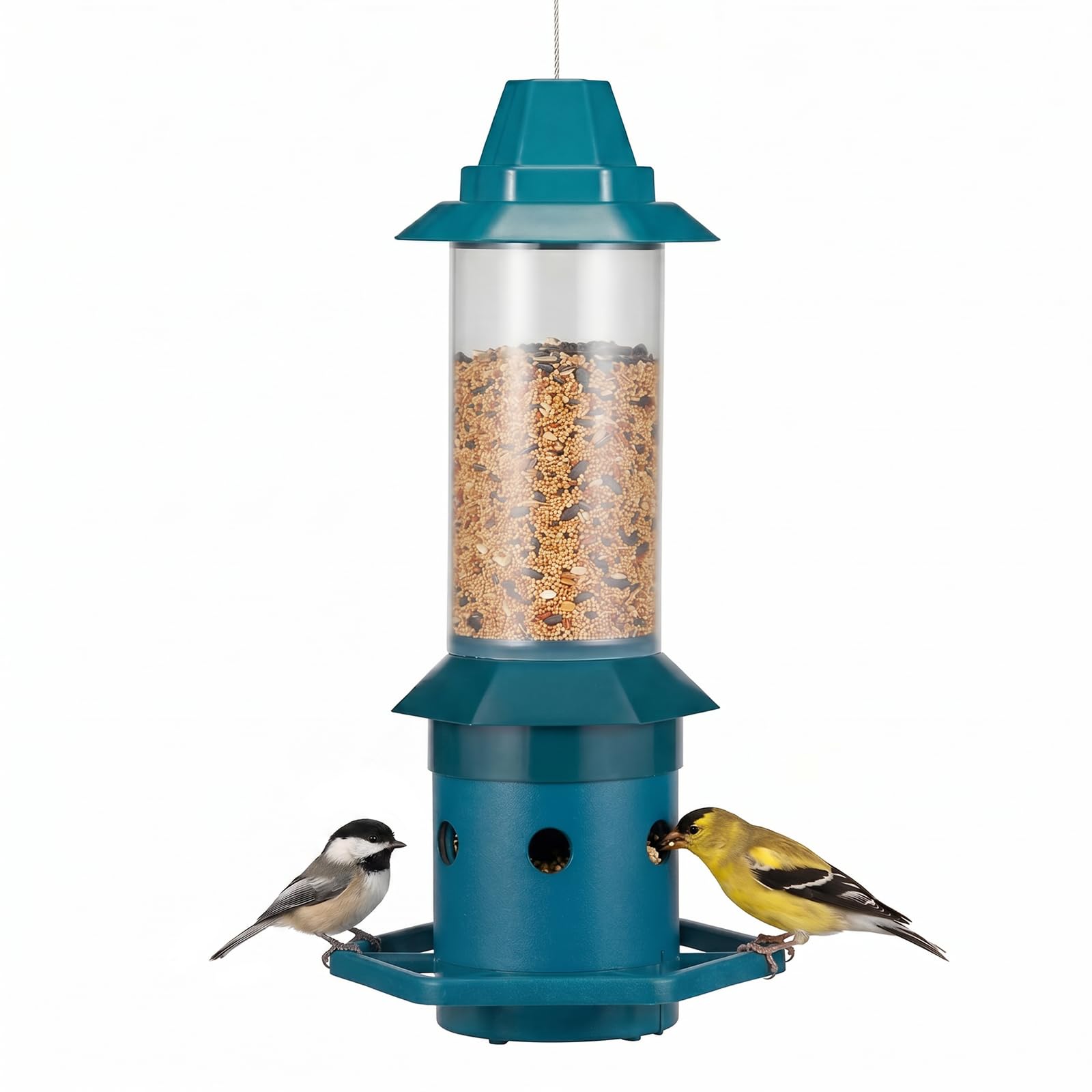 Photo 1 of Kingsyard Squirrel-Proof Bird Feeder, 4 lb Capacity, Green
