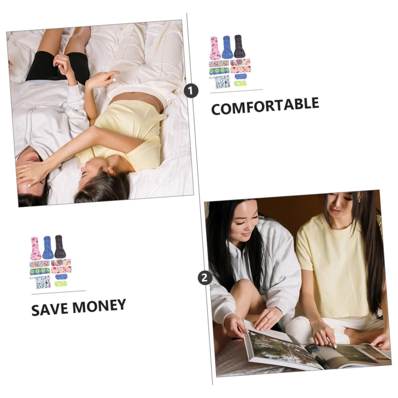 Beaupretty 9piezas Toalla Sanitaria Bambú Toallas Sanitarias Reutilizables Compresas Menstruales Lavables Menstruales Bambú Tapete de Lactancia para Uso Diario