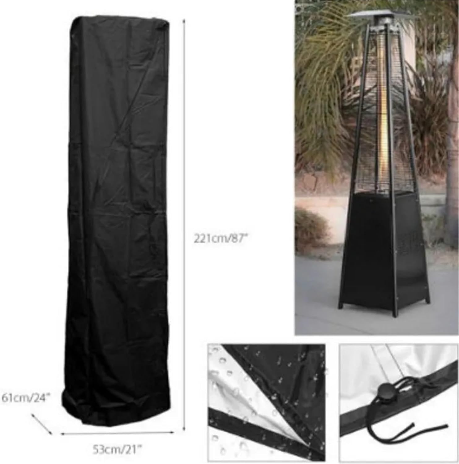 Patio Heater Cover Outdoor Fire Pit Cover Waterproof Dust-proof Patio Heater Cover Protection For Garden Backyard Stove Furniture Cov
