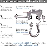 Vista 5 de BeneLabel - Colgador de columpio resistente de acero inoxidable para montaje en techo con capacidad de 726 kg de hardware para asiento de columpio