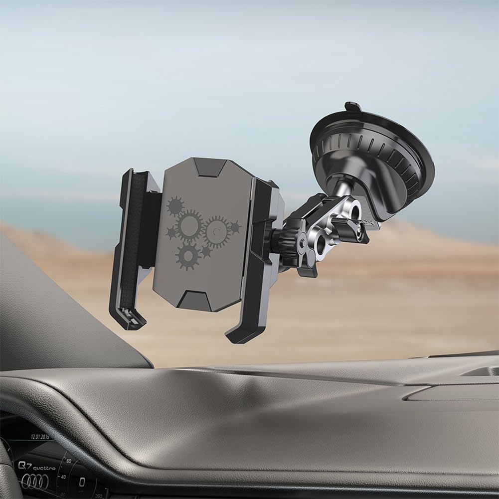Soporte para teléfono de coche, rotación de 360°, soporte ajustable para parabrisas y rejilla de ventilación, soporte para teléfono móvil