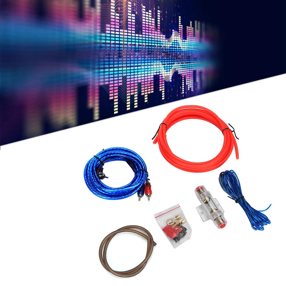 Kit Cavi Per Amplificatore Auto 10GA – Cavo Di Alimentazione 4,5m, RCA 4,5m, Fusibile 60A, In Lega Di Zinco, Per Subwoofer