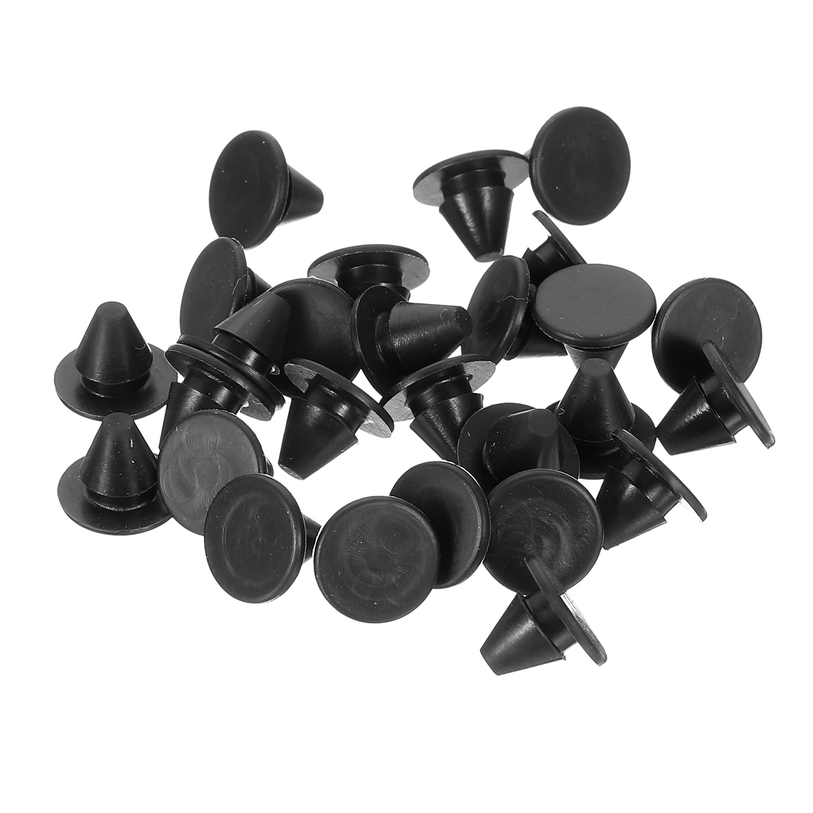 sourcing map 28Pcs Silicone Plugs, Rubber Round Snap in Locking Hole Plug for 5-5.5mm Hole, Hole Stoppers Waterproof Hole Plug for Metal Tube, Furniture End Caps Inserts, Black