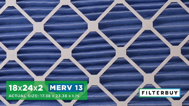Image of Filterbuy 18x24x2 Air Filter MERV 13 Smoke & Allergy Defense (4-Pack) | Electrostatic Pleated HVAC AC Furnace Filters Replacement, Made in USA (Actual Size: 17.38 x 23.38 x 1.75)