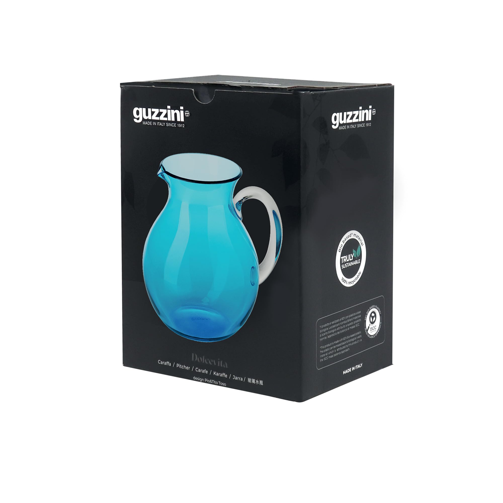 GUZZINI - Caraffa Balloon "Dolcevita", Bio-Based Plastic, Trasparente, 16,5x20xh20