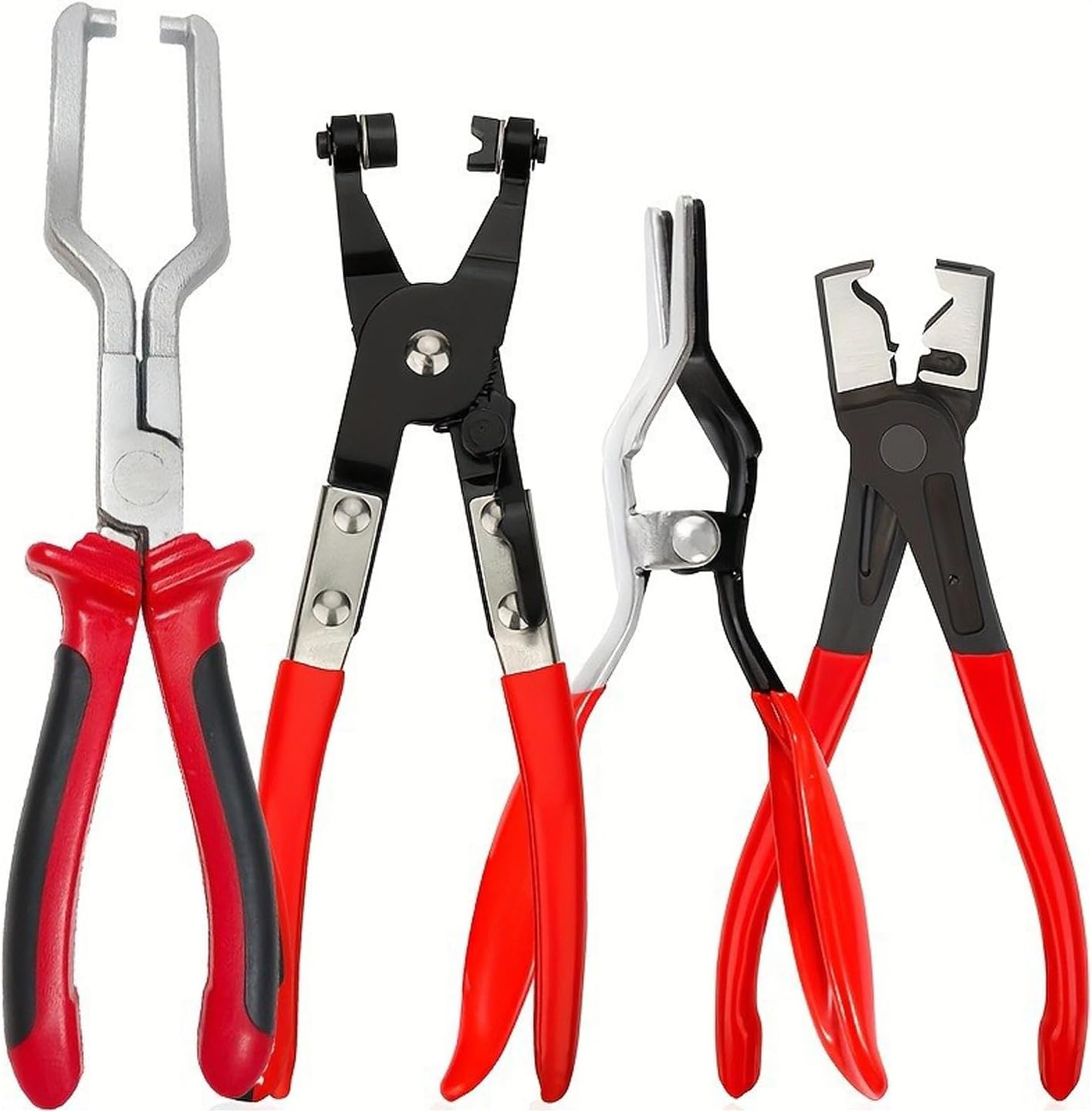 Hose Clamp Tool Set, Hose Clamp Pliers, Hose Repair Kit, Fuel Line Disconnect Tool, Relay Puller, Fuel Line Disconnect Tool Kit for Car & Professional Repair (1 Set 4 PCS), Car Tool Kit