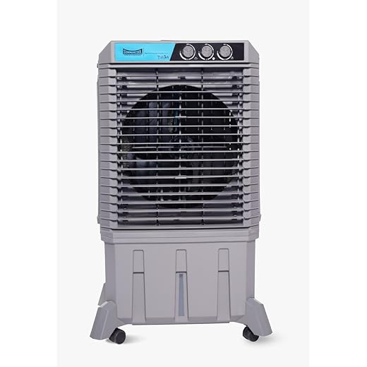 SUMMERCOOL Tiara 95Ltr Desert Air Cooler with wheel for Home | High Speed Fan | 35ft powerful air throw | Inverter Compatible | HoneyComb| Collapsible Louvres | 1 year warranty | Grey