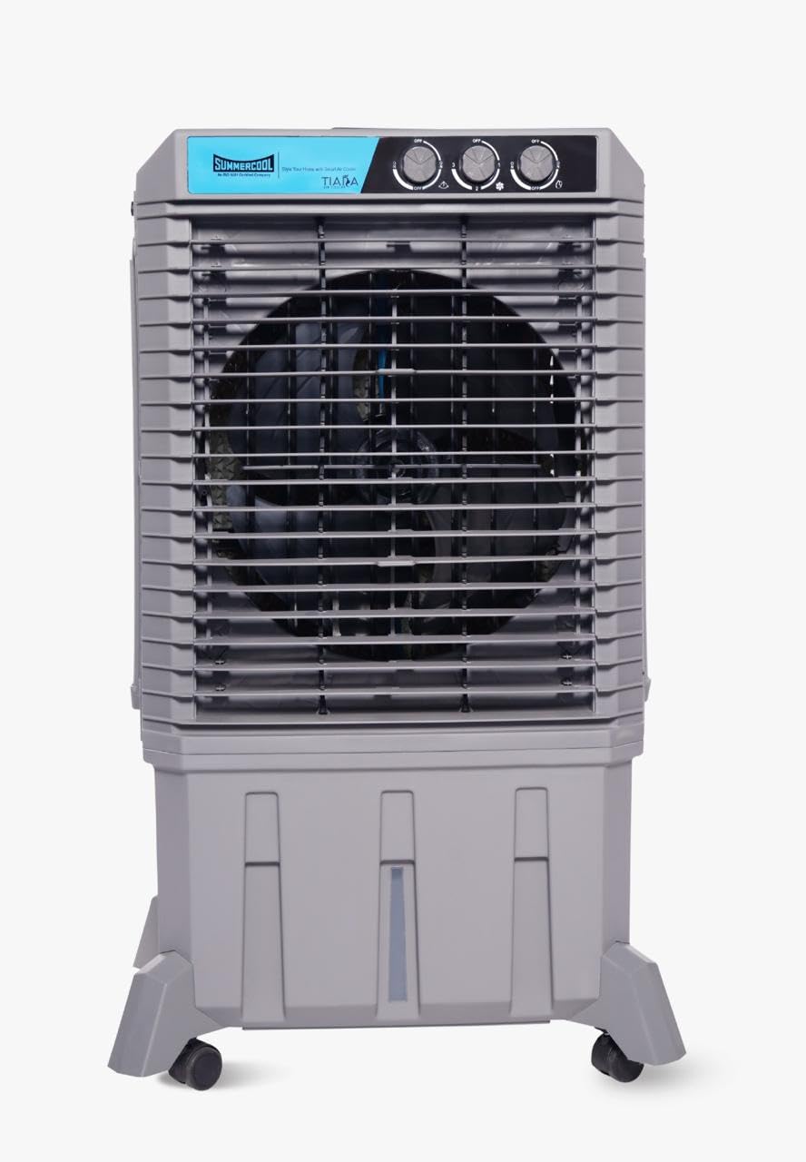 SUMMERCOOL Tiara 95Ltr Desert Air Cooler with wheel for Home | High Speed Fan | 35ft powerful air throw | Inverter Compatible | HoneyComb| Collapsible Louvres | 1 year warranty | Grey-image-15