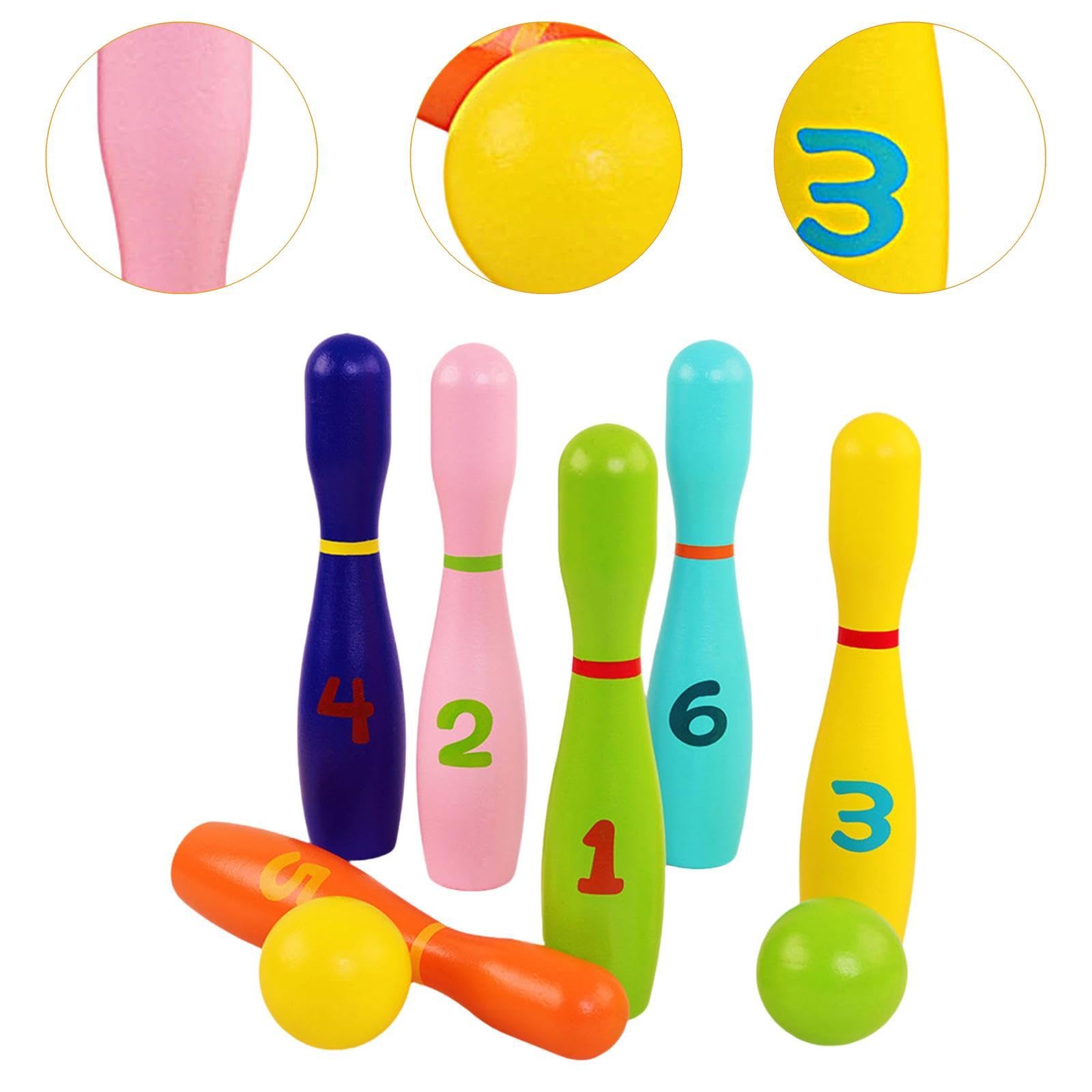 Set da Bowling per Bambini, Set da Bowling in Legno per Lo Sviluppo Precoce, Gioco di attività al Chiuso, Ideale Come Regalo, Giocattolo per La Casa