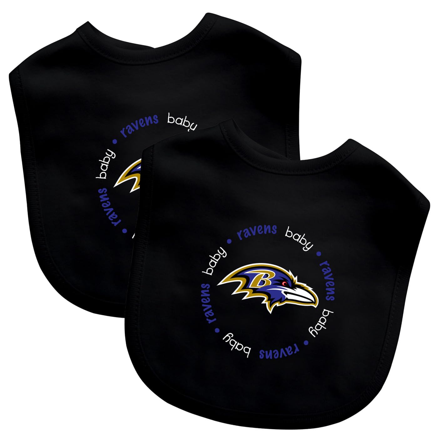 BabyFanatic Bibs 2 Pack - NFL Baltimore Ravens - Officially Licensed Baby Apparel Set