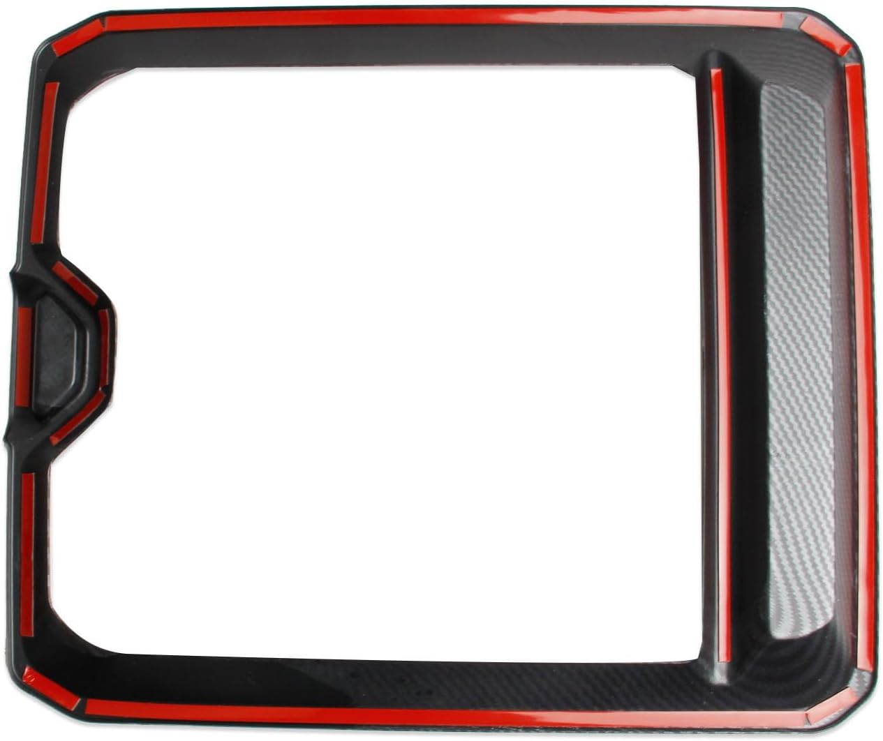 Korlot Carbon Fiber Style Center Console Front Armrest Cup Holder Cover Trim Accessories for Dodge Ram 1500 2500 3500 2019-2026 (Model B(for Longhorn/Limited/Tungsten))