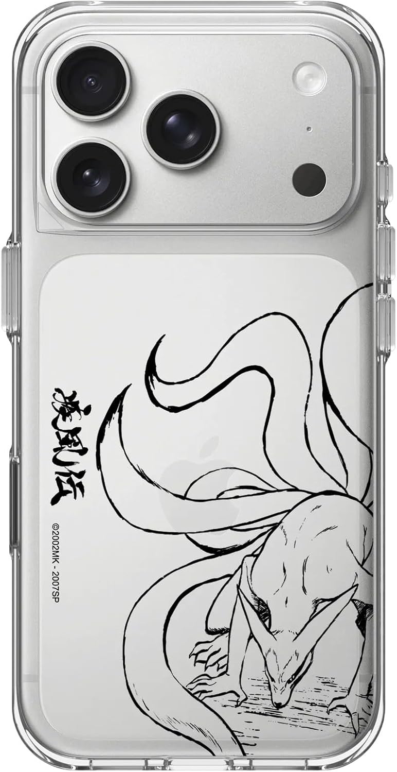 RhinoShield Phone Case Compatible with iPhone 17 Pro | Clear Case - Anti-Yellowing, High Transparency, Shockproof with Military Grade Drop Protection - Naruto Shippuden/Sketch - Kyubi