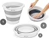 12 Liter Foldable Bucket - Accordion Folding Bucket - Car Bucket - Grey - 32.5 x 27.5 x 6 cm - PP+ TPR